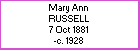 Mary A Russell