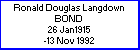Ronald D L Bond