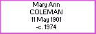 Mary A Coleman