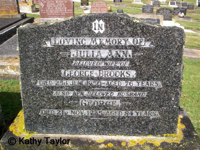 The grave of Julia Brooks