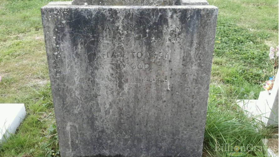 The grave of Louisa Rose Warren