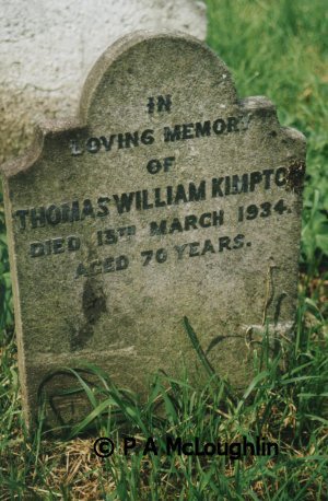 The grave of Thomas William Kimpton