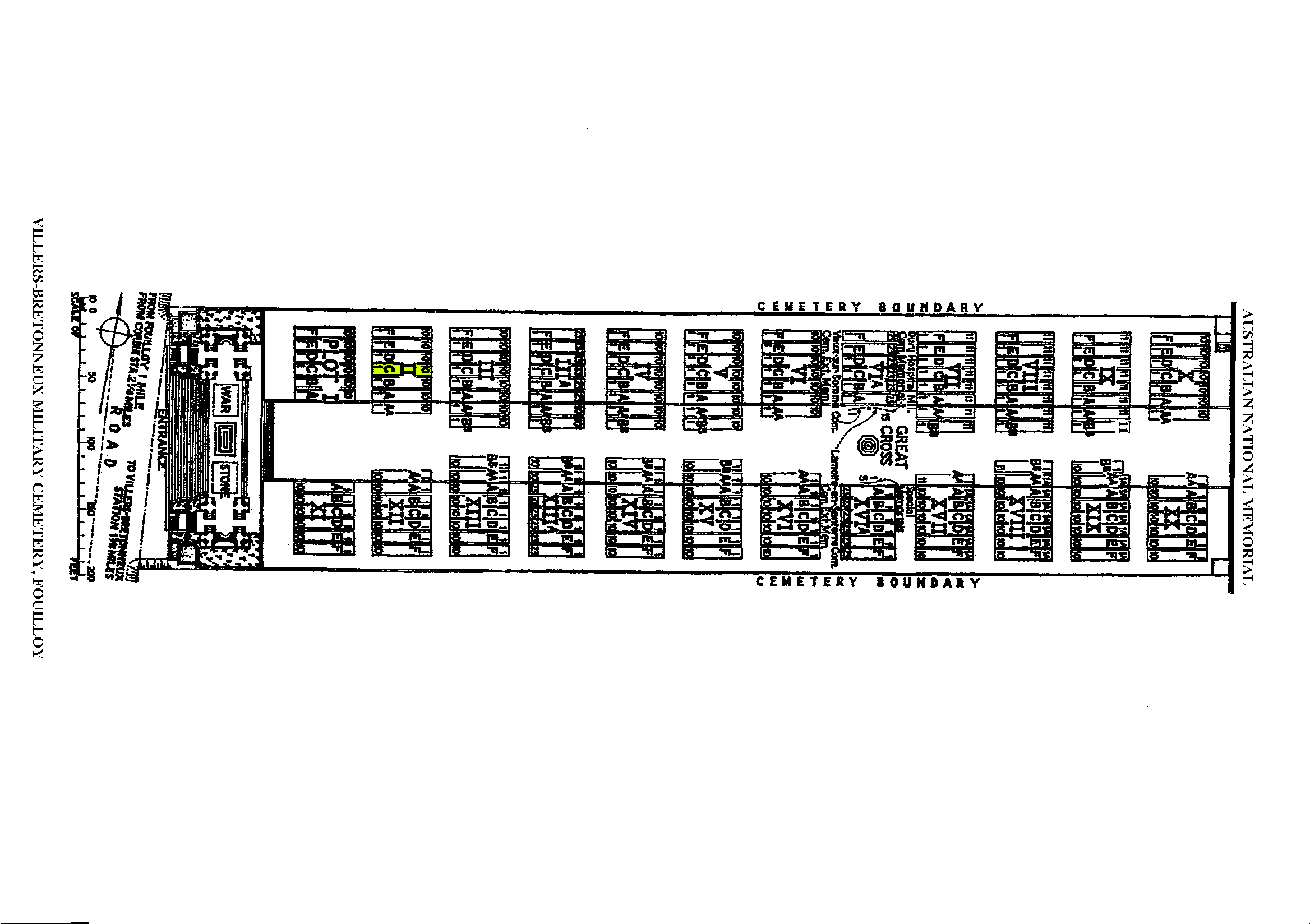 Villers-Bretonneux Military Cemetery Plan